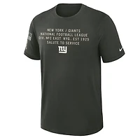 Men's Nike Dark Green New York Giants 2025 Salute to Service Sideline Slub Dri-FIT T-Shirt