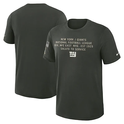 Men's Nike Dark Green New York Giants 2025 Salute to Service Sideline Slub Dri-FIT T-Shirt