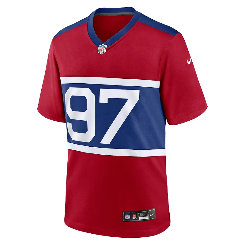 Maillot de match joueur alternatif des New York Giants Nike Dexter Lawrence II Century rouge pour homme