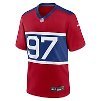 Maillot de match joueur alternatif des New York Giants Nike Dexter Lawrence II Century rouge pour homme