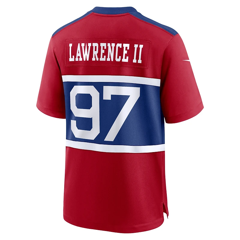 Maillot de match joueur alternatif des New York Giants Nike Dexter Lawrence II Century rouge pour homme