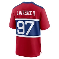 Maillot de match joueur alternatif des New York Giants Nike Dexter Lawrence II Century rouge pour homme