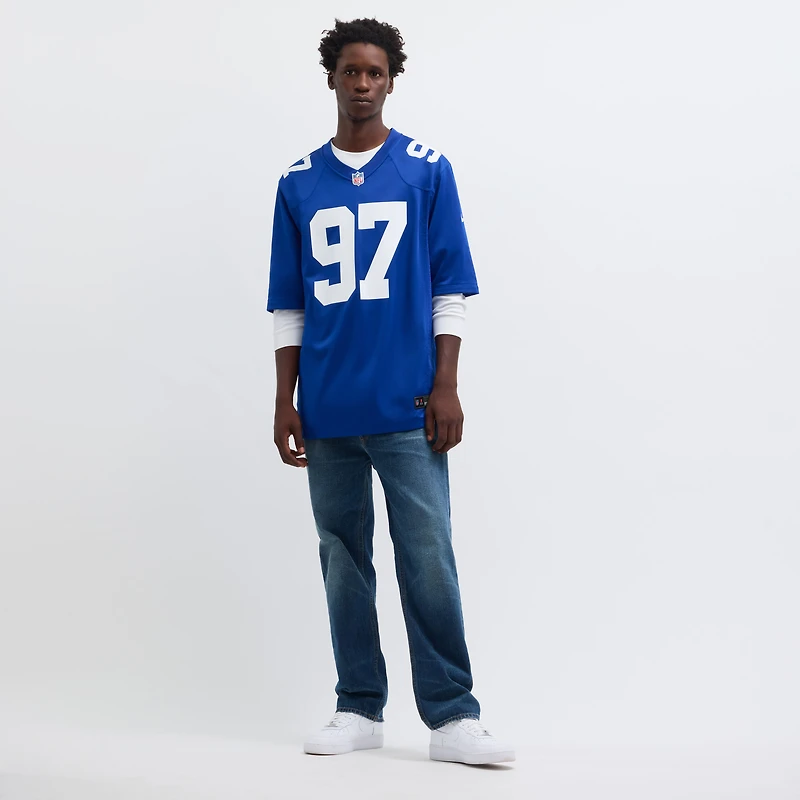 Men's Nike Dexter Lawrence II Royal New York Giants Team Game Player Jersey