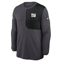 Men's Nike Gray New York Giants Sideline Coach UV Dri-FIT Long Sleeve Shirt