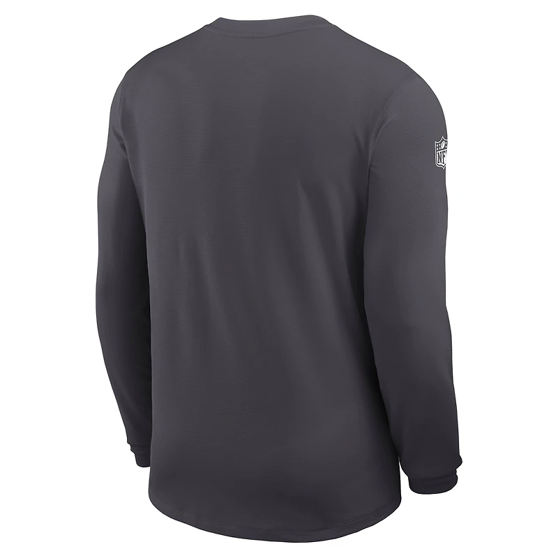 Men's Nike Gray New York Giants Sideline Coach UV Dri-FIT Long Sleeve Shirt