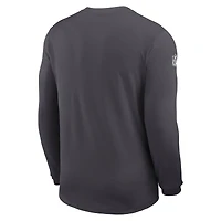 Men's Nike Gray New York Giants Sideline Coach UV Dri-FIT Long Sleeve Shirt