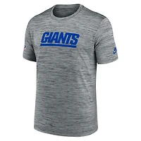 T-shirt Nike gris New York Giants Sideline Velocity Throwback Logo Dri-FIT pour homme