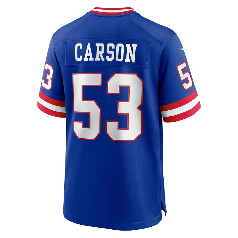 Maillot Nike Harry Carson Royal pour homme, joueur retraité des New York Giants, match alternatif