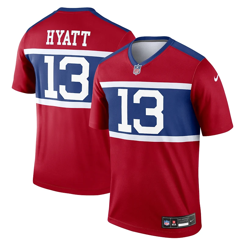 Haut Nike Jalin Hyatt rouge pour homme, joueur légendaire des New York Giants