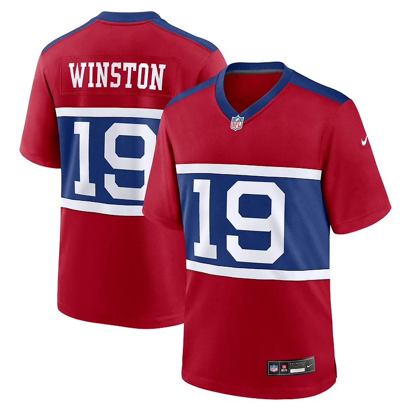 Maillot de match alternatif Nike Jameis Winston Century pour homme, rouge, des New York Giants