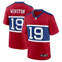 Maillot de match alternatif Nike Jameis Winston Century pour homme, rouge, des New York Giants