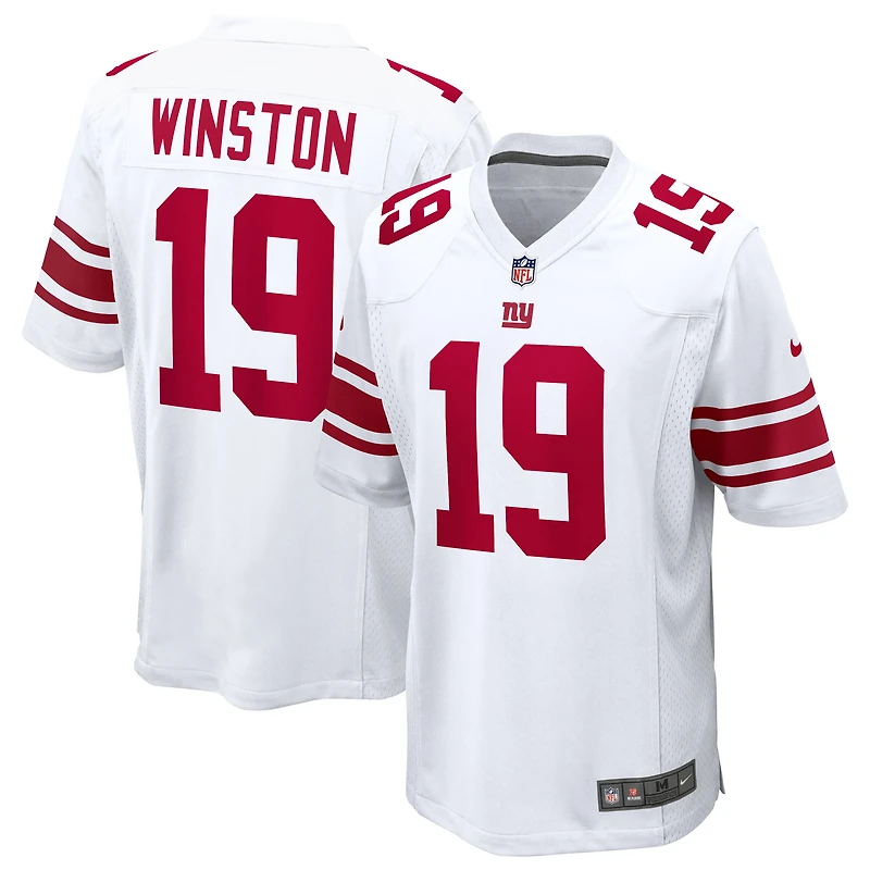 Maillot de match Nike Jameis Winston blanc des New York Giants pour homme