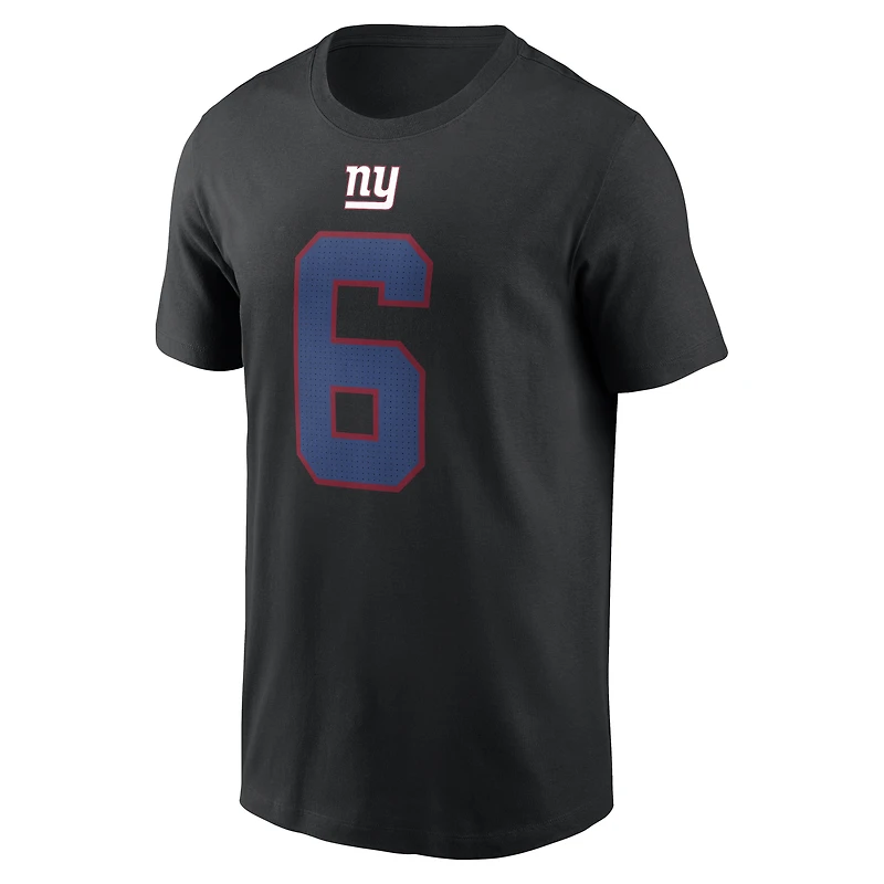 Men's Nike Jaxson Dart Black New York Giants Name & Number T-Shirt