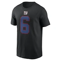 Men's Nike Jaxson Dart Black New York Giants Name & Number T-Shirt