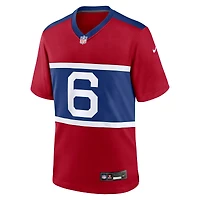 Maillot de match Nike Jaxson Dart Royal des Giants New York pour homme
