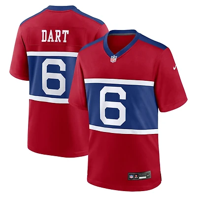 Maillot Nike Jaxson Dart rouge pour homme des New York Giants, Alternate Century,
