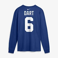 Men's Nike Jaxson Dart Royal New York Giants Name & Number Long Sleeve T-Shirt