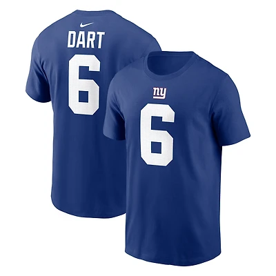 Men's Nike Jaxson Dart Royal New York Giants Name & Number T-Shirt