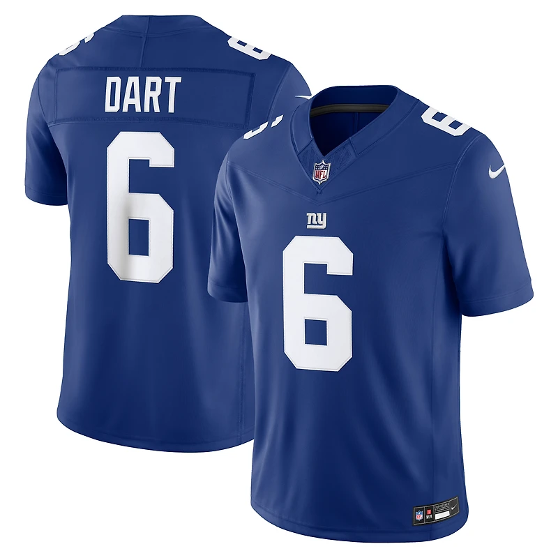 Maillot Nike Jaxson Dart Royal New York Giants Vapor F.U.S.E. Stitched Limited pour homme