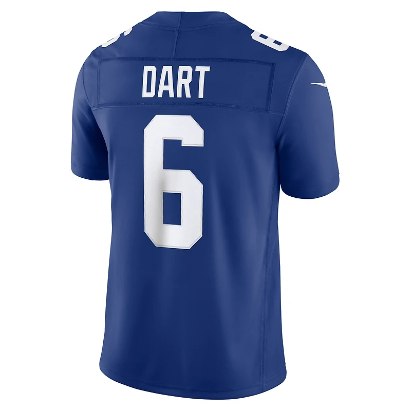 Men's Nike Jaxson Dart Royal New York Giants Vapor F.U.S.E. Stitched Limited Jersey