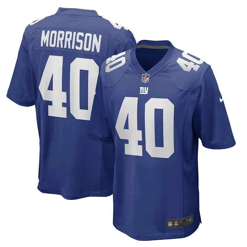 Maillot de joueur retraité Nike Joe Morrison des Royal New York Giants pour homme