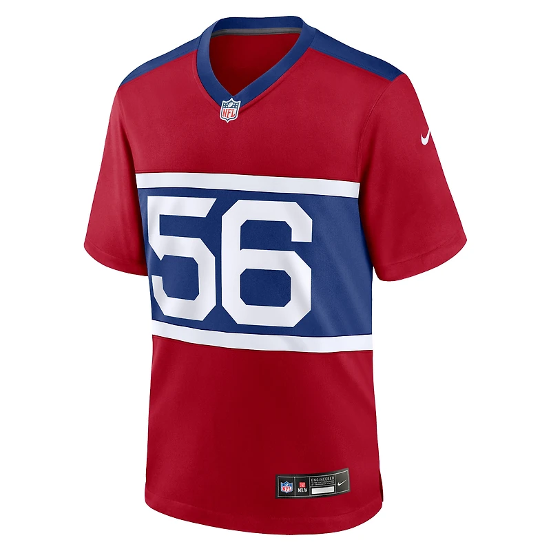 Maillot de match joueur retraité alternatif des New York Giants Nike Lawrence Taylor Century rouge pour homme