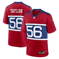 Maillot de match joueur retraité alternatif des New York Giants Nike Lawrence Taylor Century rouge pour homme