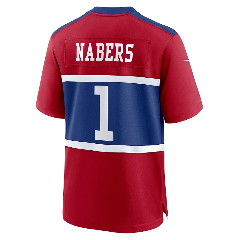Maillot de match alternatif Nike Malik Nabers Century Red New York Giants pour homme