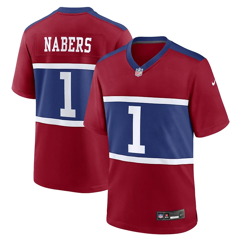 Maillot de jeu Nike Malik Nabers Royal New York Giants pour homme