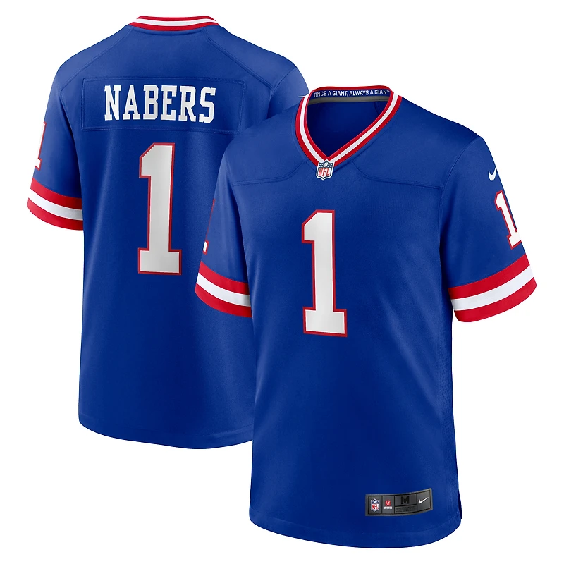Maillot de joueur Nike Malik Nabers Royal New York Giants pour homme