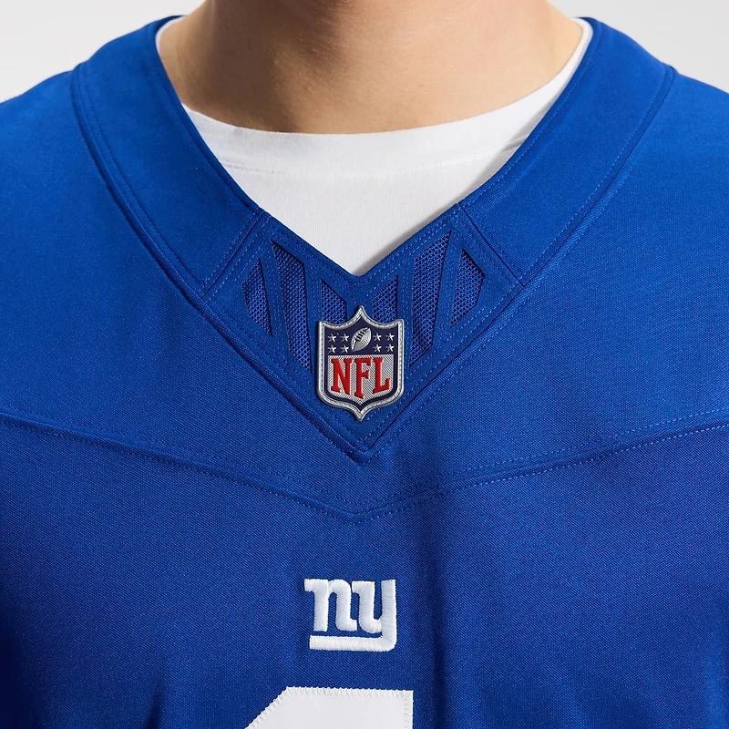 Men's Nike Malik Nabers Royal New York Giants Vapor F.U.S.E. Stitched Limited Jersey
