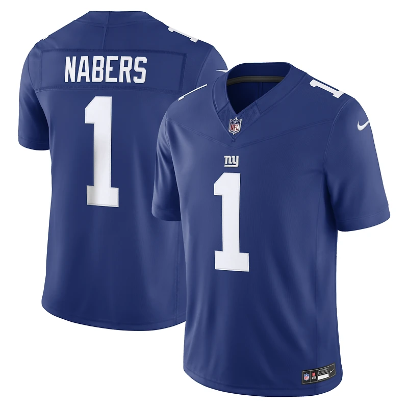Maillot Nike Malik Nabers Royal New York Giants Vapor F.U.S.E. Stitched Limited pour homme