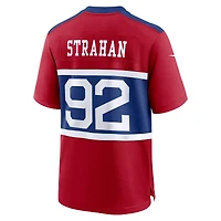 Maillot de match joueur retraité suppléant Nike Michael Strahan Century Red des New York Giants pour homme
