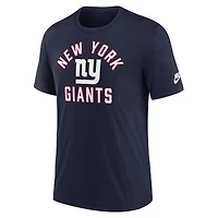 T-shirt Nike bleu marine New York Giants Favorable Timeline Tri-Blend pour homme