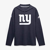 T-shirt à capuche manches longues Nike bleu marine New York Giants Sideline Dri-FIT pour homme