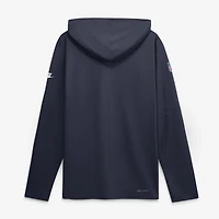 T-shirt à capuche manches longues Nike bleu marine New York Giants Sideline Dri-FIT pour homme