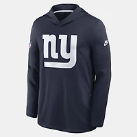 T-shirt à capuche manches longues Nike bleu marine New York Giants Sideline Dri-FIT pour homme