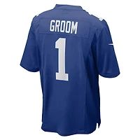 Men's Nike Number 1 Groom Royal New York Giants Game Jersey
