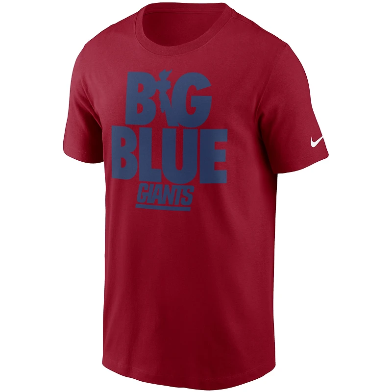 Men's Nike Red New York Giants Hometown Collection Big Blue T-Shirt
