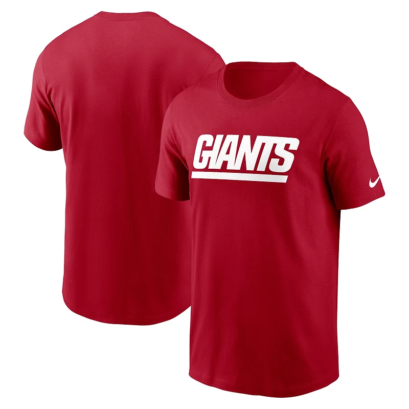 T-shirt essentiel Nike rouge pour homme avec logo des New York Giants