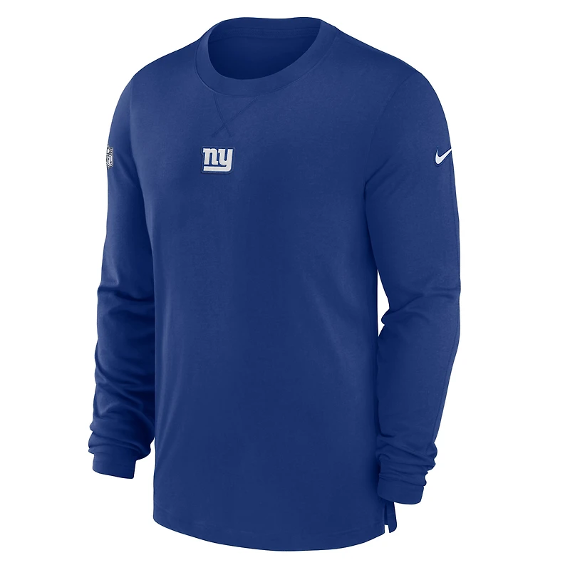 T-shirt à manches longues Nike Royal New York Giants 2023 Sideline Performance pour homme