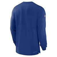T-shirt à manches longues Nike Royal New York Giants 2023 Sideline Performance pour homme