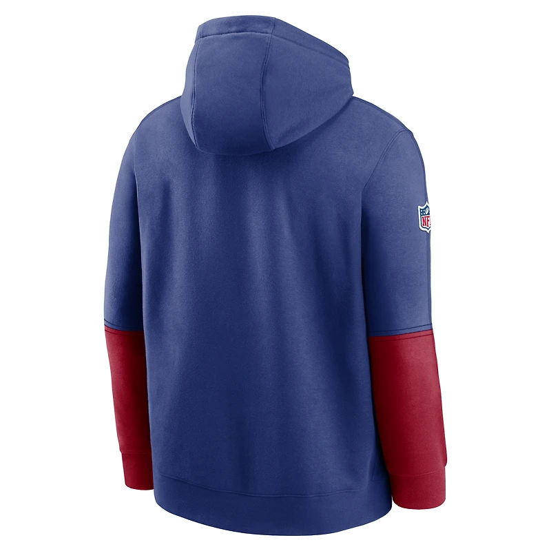 Men's Nike Royal New York Giants 2024 Sideline Club Pullover Hoodie