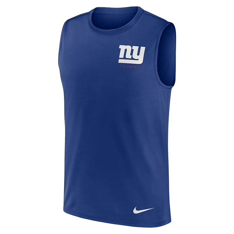 Men's Nike Royal New York Giants Large Logo Lightweight Dri-FIT Muscle Tank Top