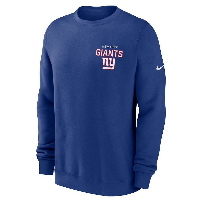 Sweat-shirt en molleton Nike Royal New York Giants Primetime Club pour homme