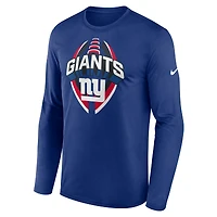 T-shirt Nike Royal New York Giants Primetime Legend Icon Performance à manches longues pour homme
