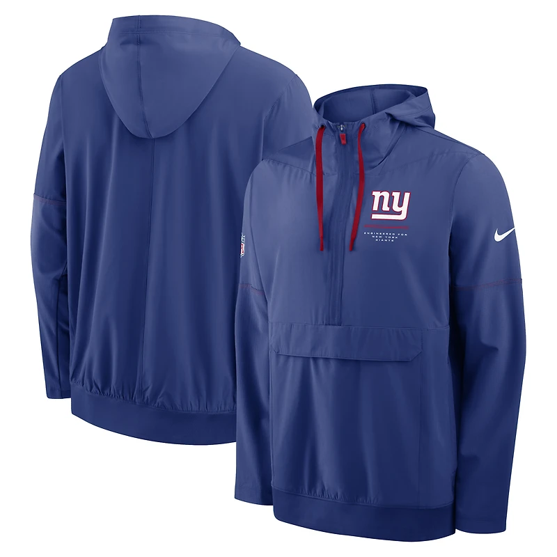 Veste anorak à demi-zip et capuche Nike Royal New York Giants pour homme
