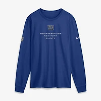 T-shirt à manches longues Nike Royal New York Giants Sideline Bold Arch Star Dri-FIT pour homme
