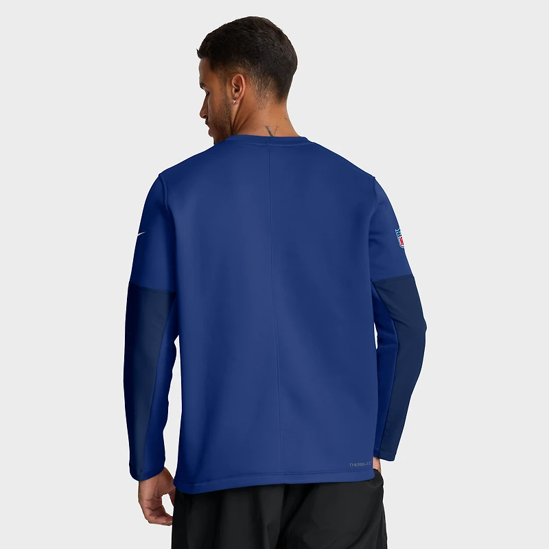 Men's Nike Royal New York Giants Sideline Coach Therma-FIT Long Sleeve T-Shirt
