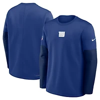 Men's Nike Royal New York Giants Sideline Coach Therma-FIT Long Sleeve T-Shirt